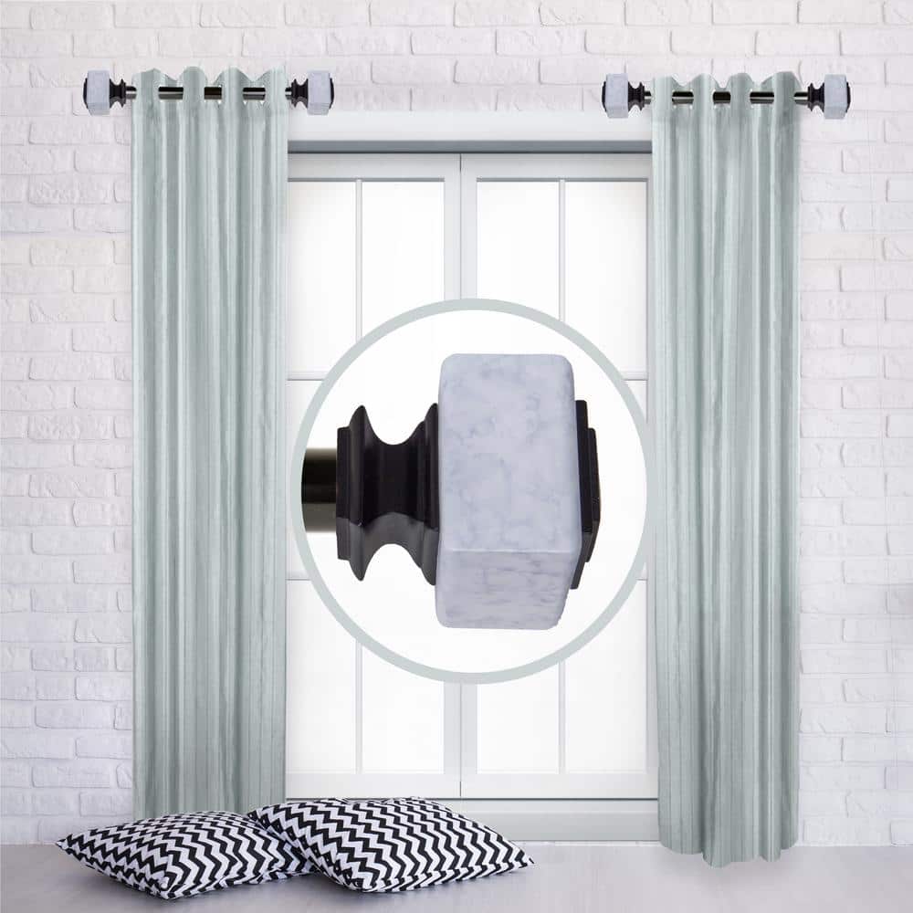 Sello 1 dia. Curtain Rod 12-20 inch long (Set of 2) - Black