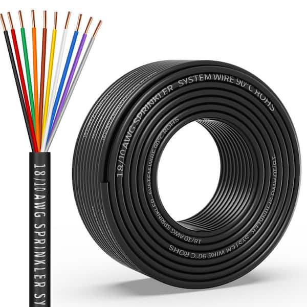 18/10 Solid Sprinkler Wire 50 ft. 18-Gauge 10-Conductor PVC Jacket Stranded Copper Irrigation Cable
