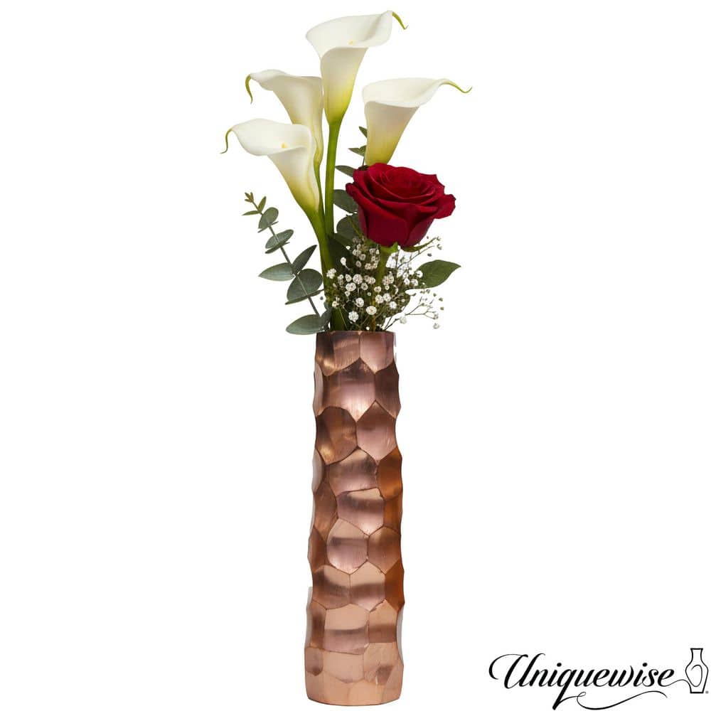 Large Decorative Modern Metal Honeycomb Design Table Flower Vase in Gold, 15-Inch Height price history on PriceWatchPro