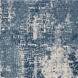 Frenzy - Ripple - Blue 13.2 ft. 95 oz. Olefin Pattern Installed Carpet