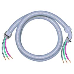 Southwire 1/2 in. x 7 ft. 10/3 Ultra-Whip Liquid Tight Flexible Non-Metallic PVC Conduit Armored Cable Whip-1