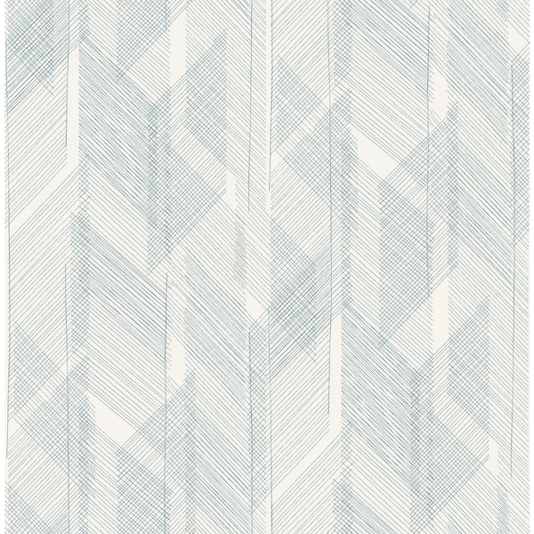 A-Street Prints Bryant Blue Crosshatch Non-Pasted Wallpaper Sample
