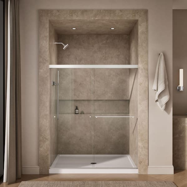 KOHLER Revel 59.625 in. W x 70 in. H Sliding Frameless Shower Door