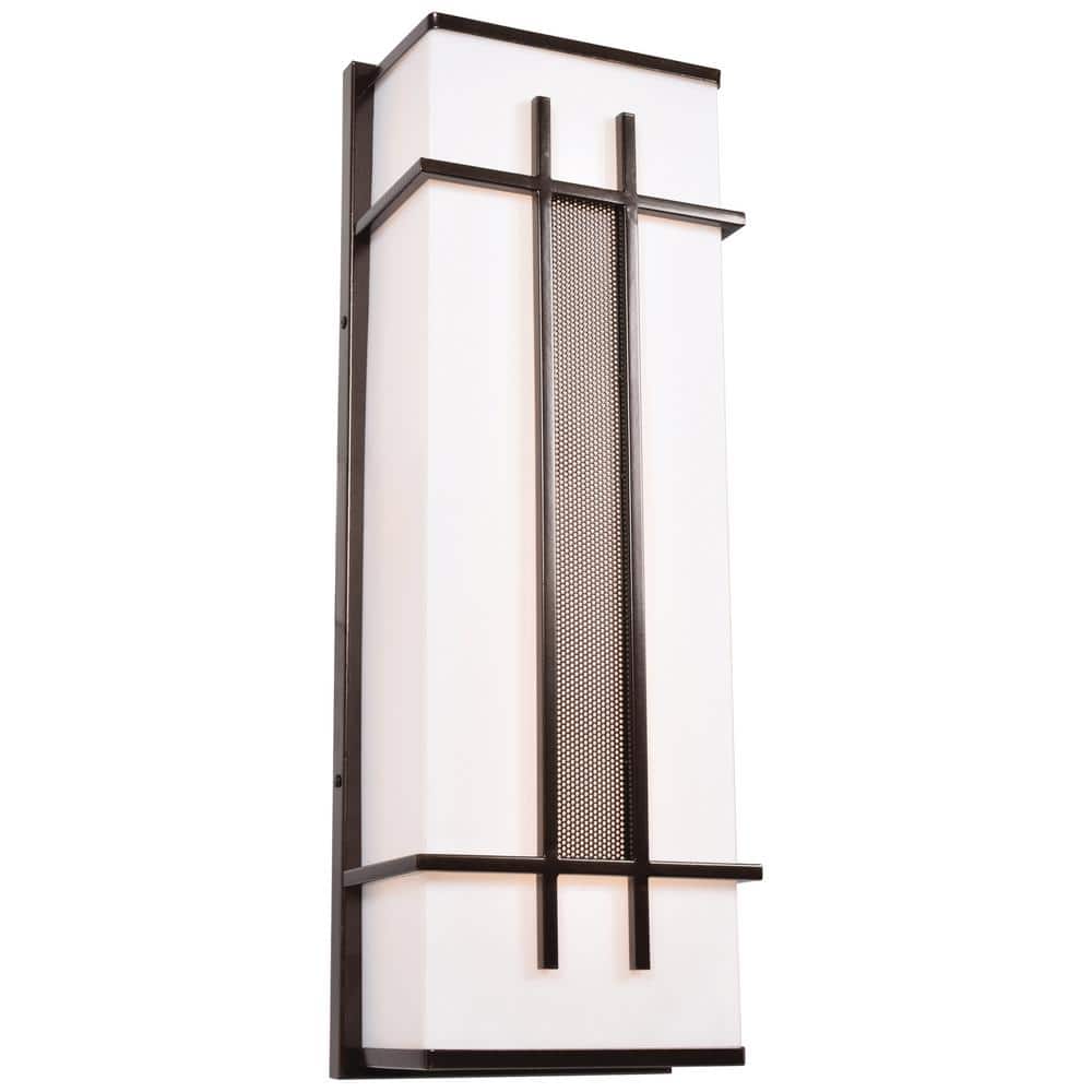Tuxedo 1-Light Bronze LED Outdoor Wall Lantern Sconce