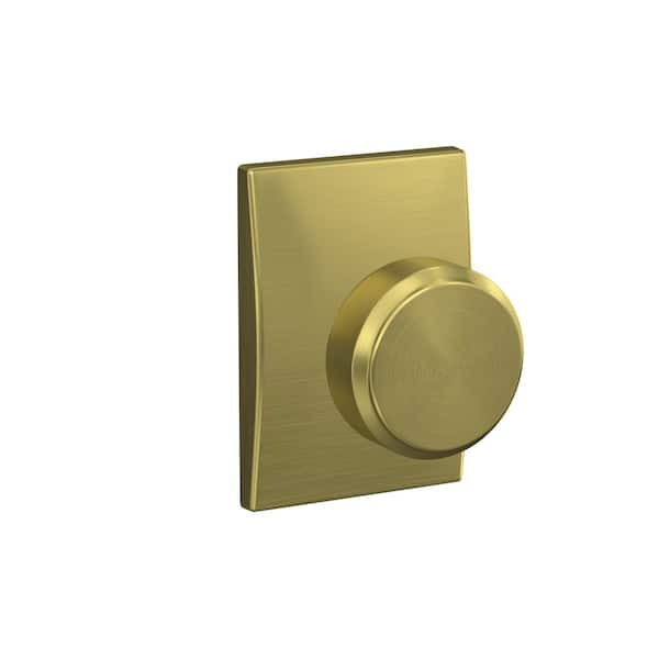 Schlage Custom Bowery Satin Brass Century Trim Dummy  Door Knob (2-pack)