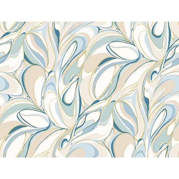 Blue Achate Blue Non-Pasted Non-Woven Metallic Wallpaper