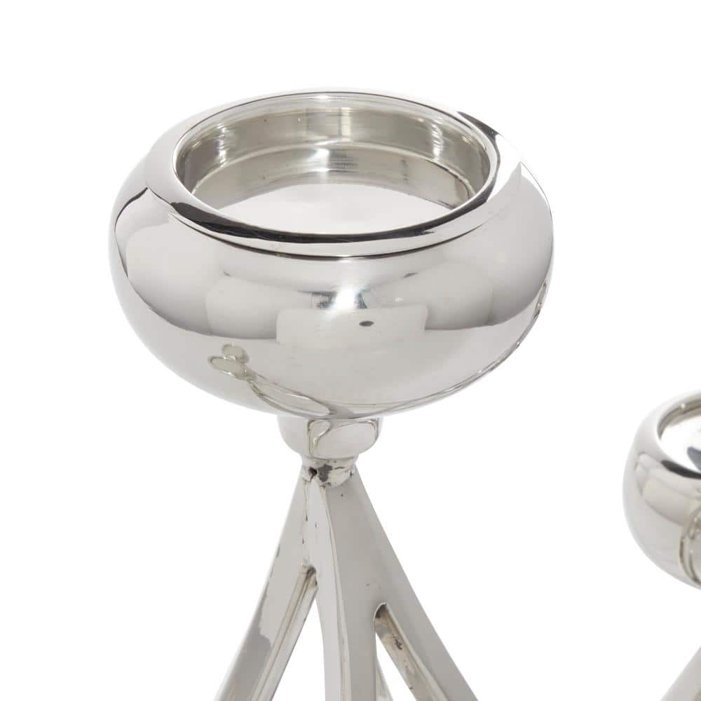 Silver Stainless Steel 28" 6-Holder Candelabra