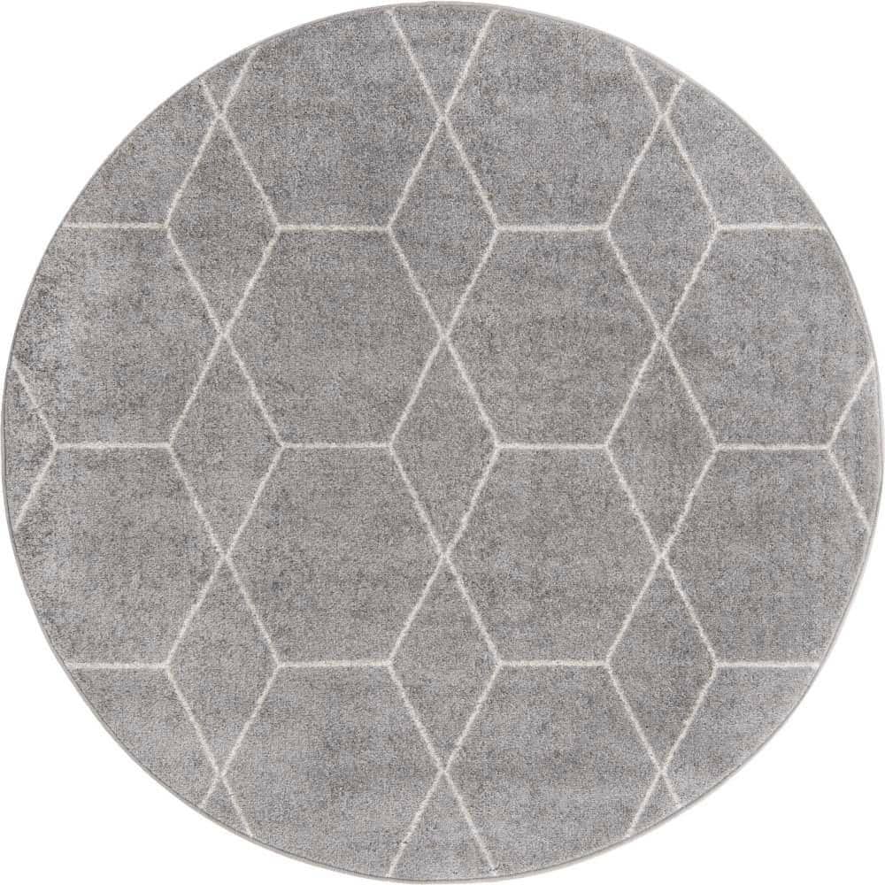 Trellis Frieze Light Gray 7 ft. x 7 ft. Geometric Area Rug price history on PriceWatchPro