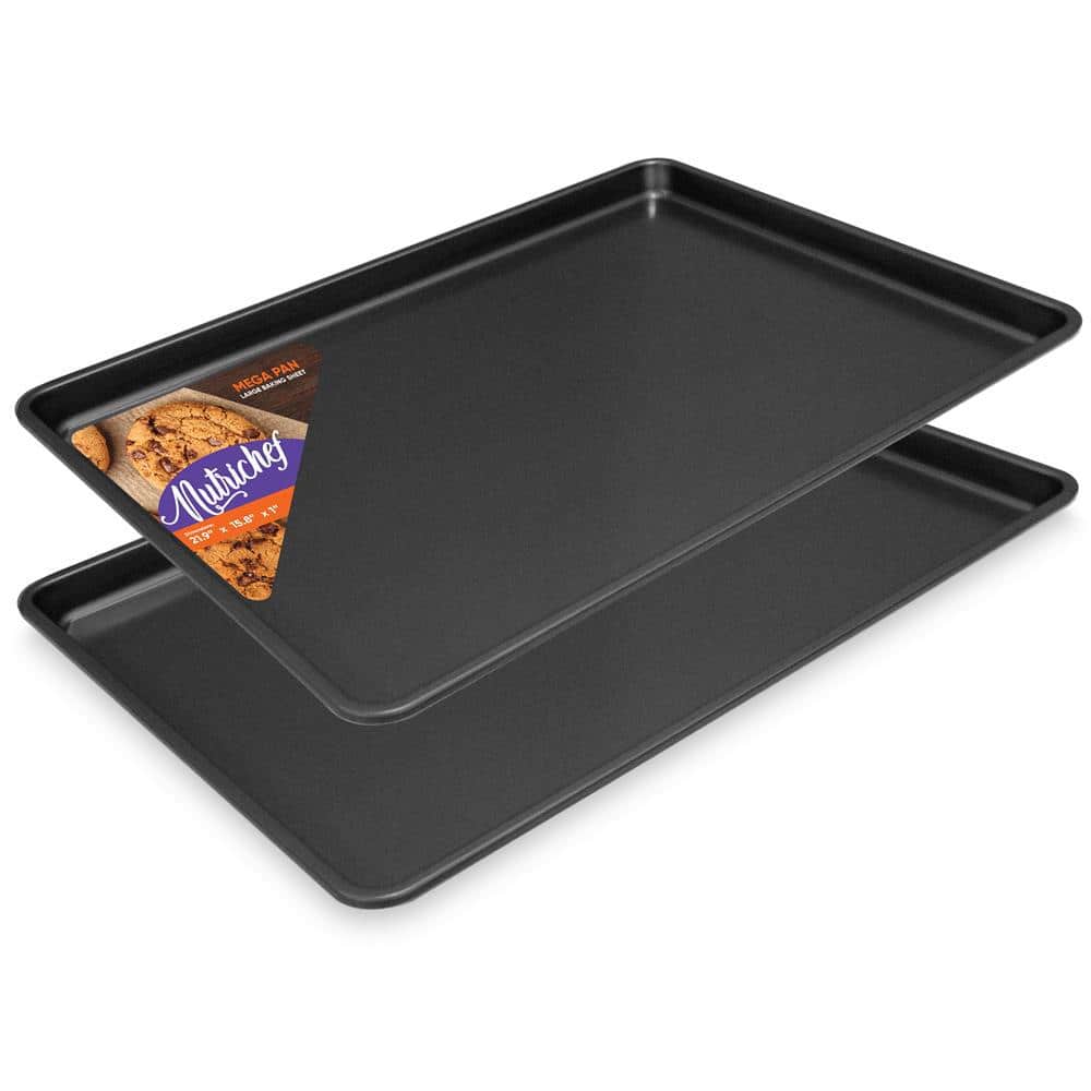 NutriChef Extra Large Nonstick Rimmed Cookie and Baking Sheets  Set of 2