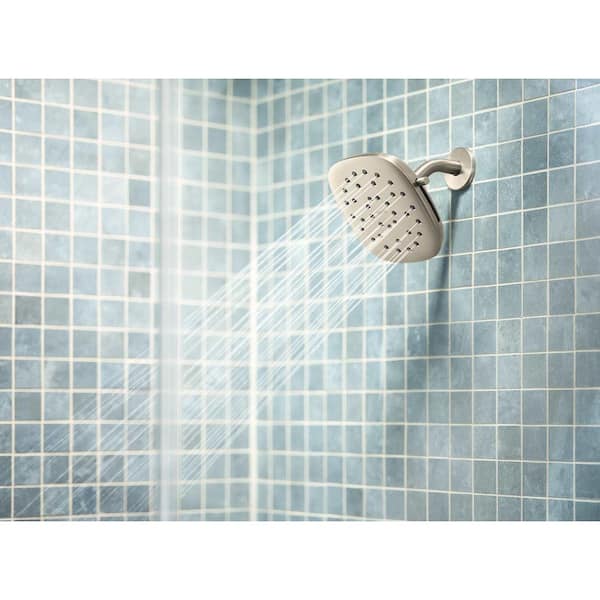 Verso 6-Spray Patterns with 2.5 GPM 7 in. Wall Mount Fixed Shower Head in Brushed Nickel