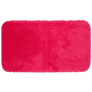 Pure Perfection Raspberry 17 in. x 24 in. Nylon Machine Washable Bath Mat