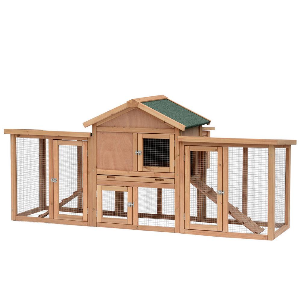 UPC 842525103015 product image for 80 in. Wooden 0.0043-Acre In-Ground Chicken Coop House with Nesting Box, Double  | upcitemdb.com