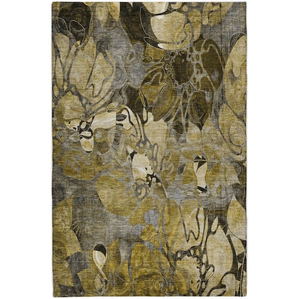 Dream Shag Premium Machine Washable Abstract ADS558 Brown 10 ft. x 14 ft. Area Rug