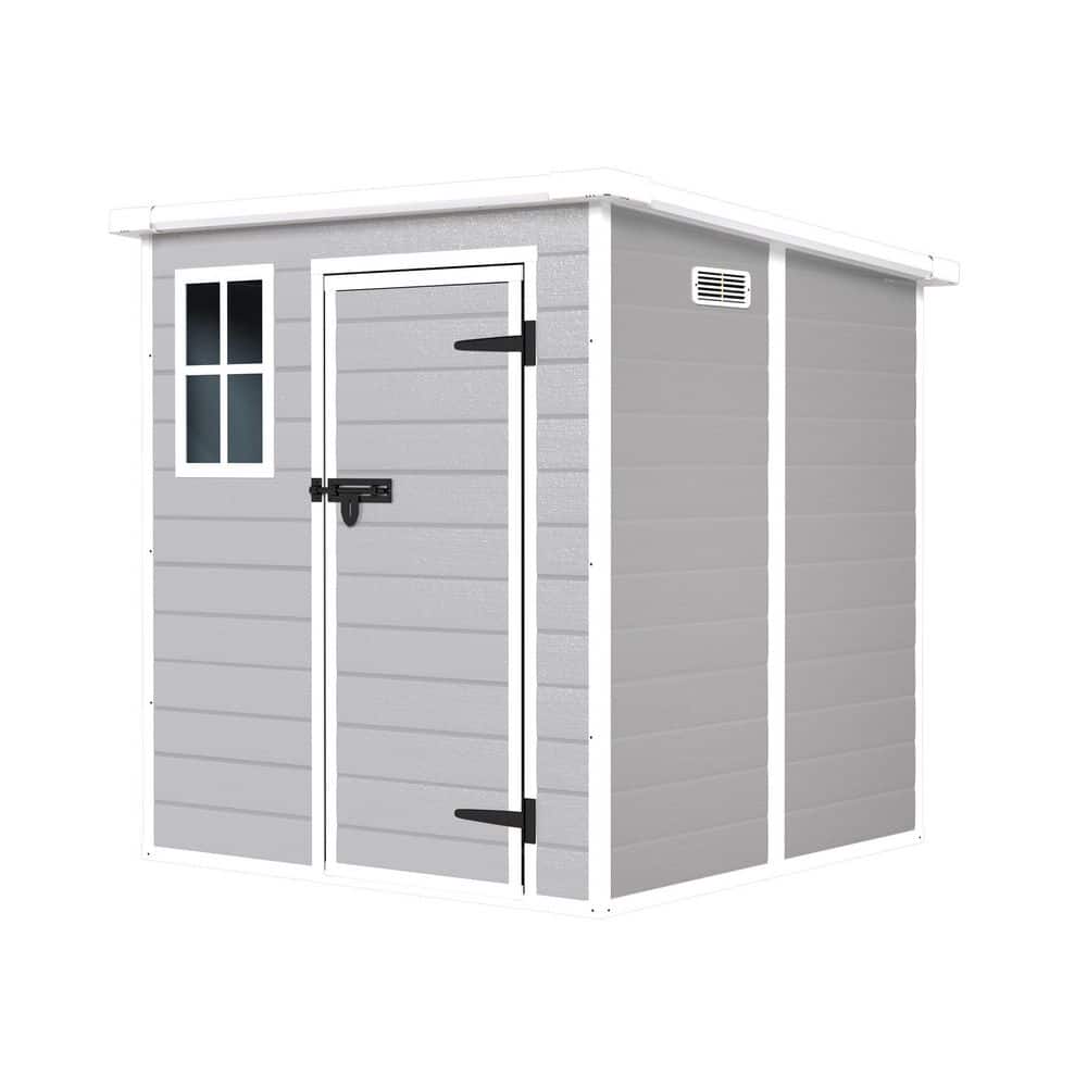 6 ft. W x 6 ft. D Resin Outdoor Storage Shed with Lockable Door Vents Floor