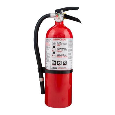 Full Home Fire Extinguisher with Hose, Easy Mount Bracket & Strap, 3-A:40-B:C, Dry Chemical, One-Time Use
