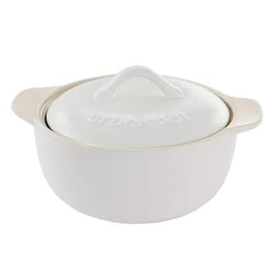 Corningware French White 1.5-Qt Oval Ceramic Casserole Dish with Glass  Cover 1105929 - The Home Depot