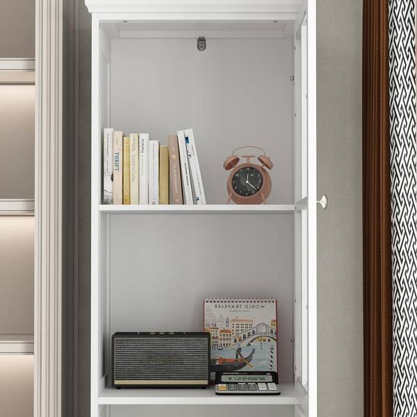 CorLiving - Quadra 4-Shelf Bookcase - White