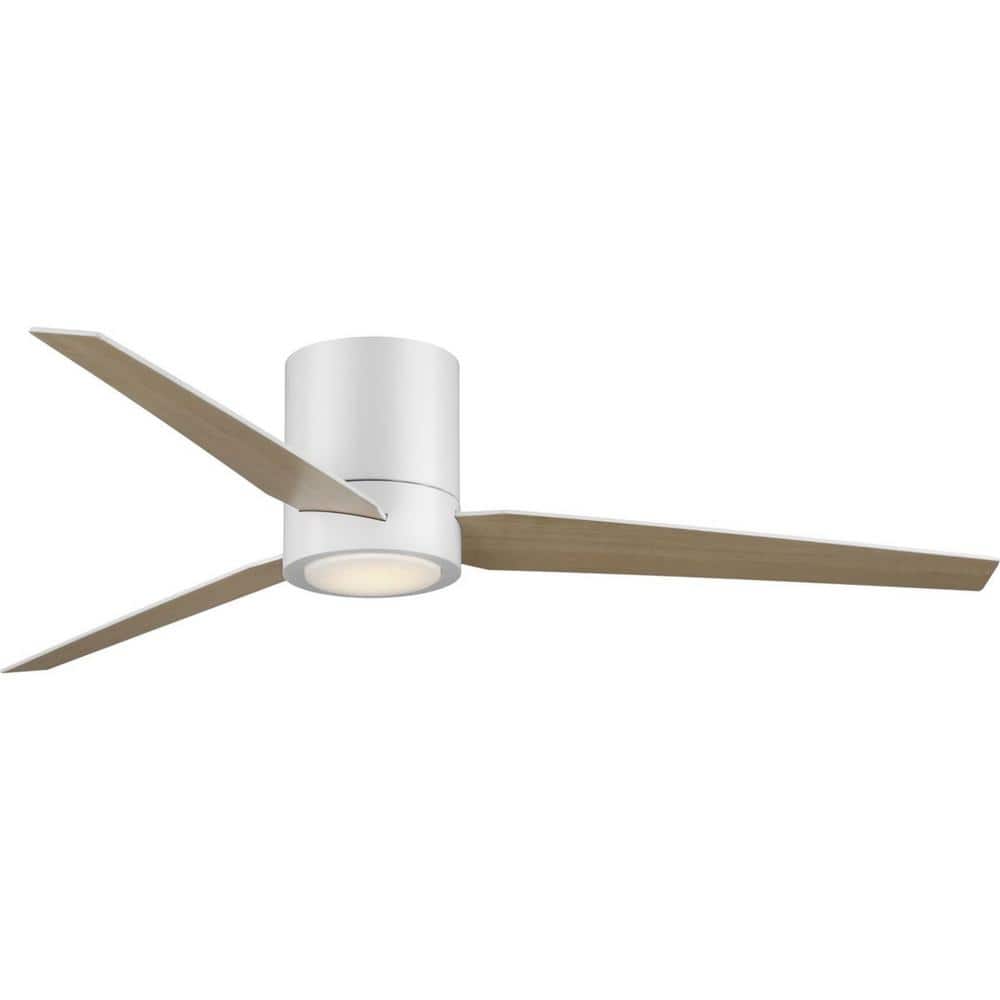 Braden 56'' Satin White LED Hugger Ceiling Fan with Remote