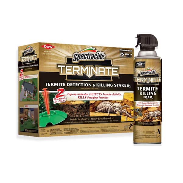 Terminate Termite Detection Killing Stakes (15-Count) and 16 oz. Killing Foam Combo