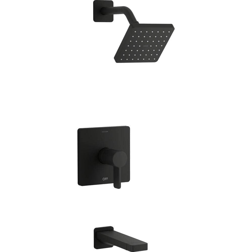 KOHLER Parallel 1-Handle Tub and Shower Trim in Matte Black (Valve Not ...