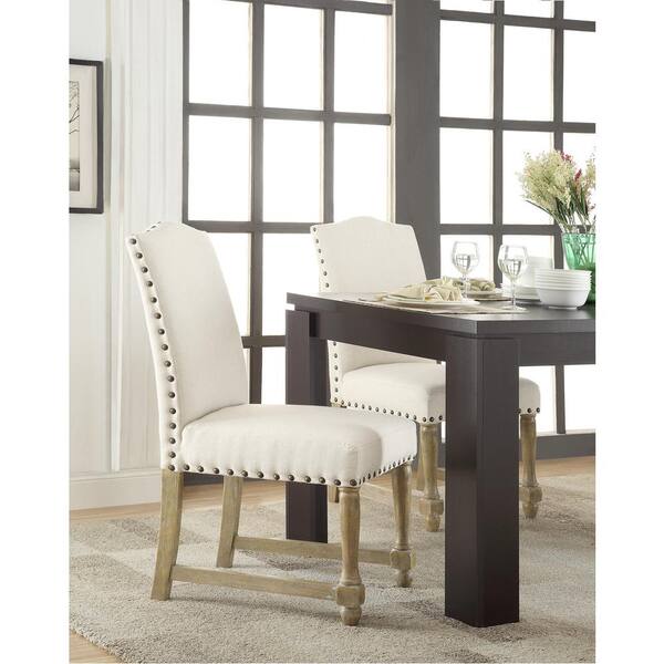 OSP Home Furnishings Kingman Linen White Dining Chair