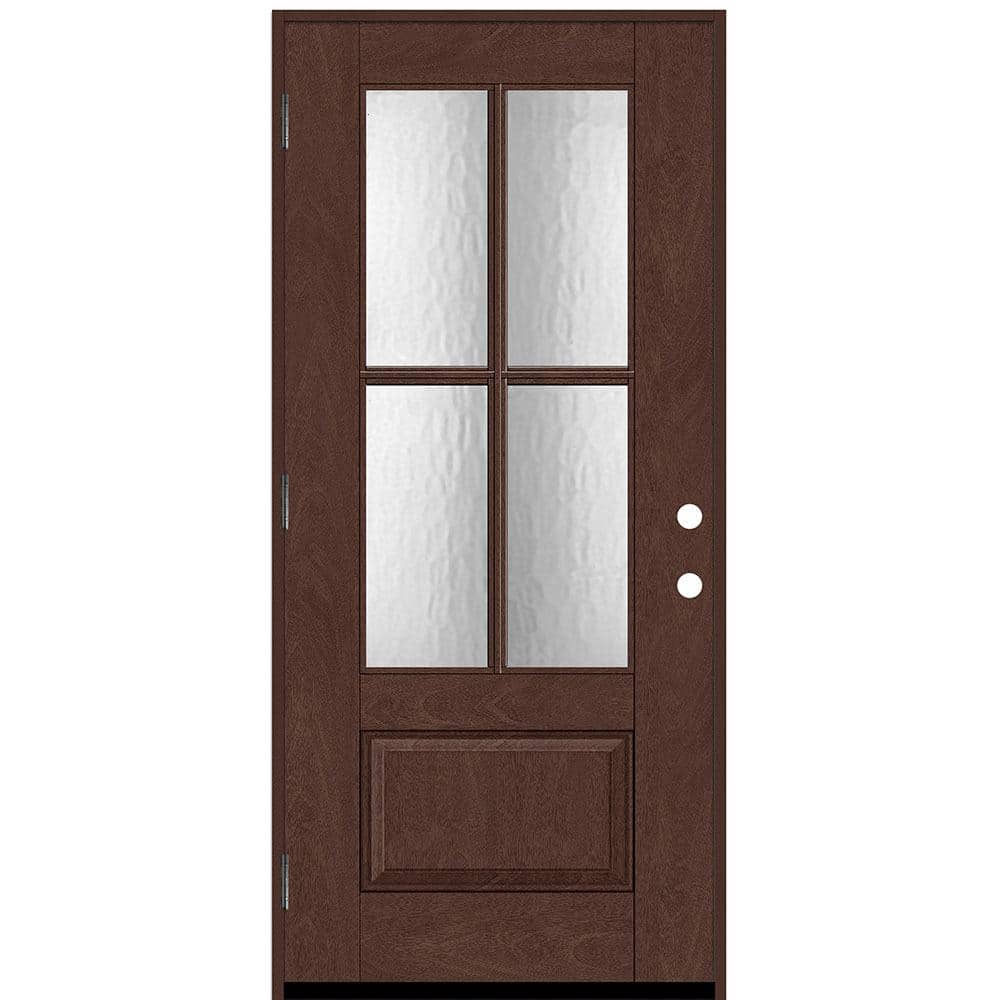 Regency 36 in. x 80 in. 3/4 Lite 4 SDL Oasis Decorative Glass RHOS Prefinished Chestnut Fiberglass Prehung Front Door price history on PriceWatchPro