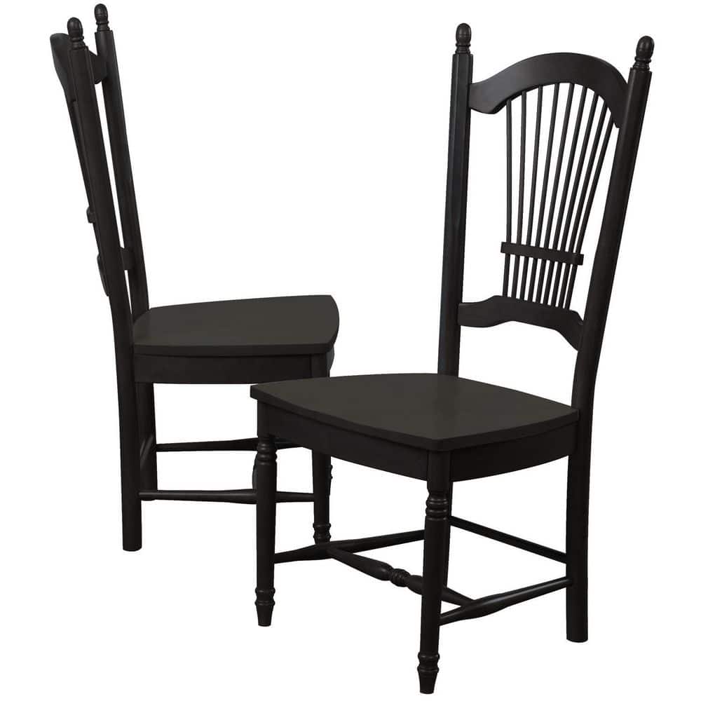 38 in.H Black Finish High Slat Back Armless Dining Chair with Wood Seat Material price history on PriceWatchPro