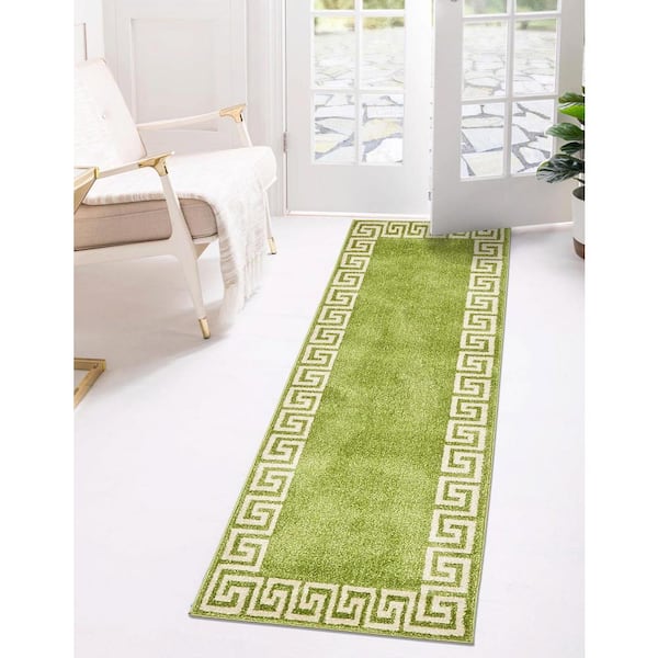 Athens Modern Light Green 2' 0 x 6' 0 Runner Rug