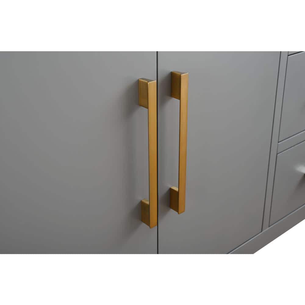 60'' Cashmere Gray Single Bathroom Vanity with Golden Hardware