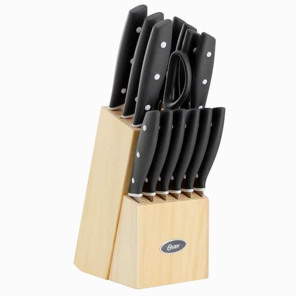 Collister 15-Piece Stainless Steel Knife Set in Black