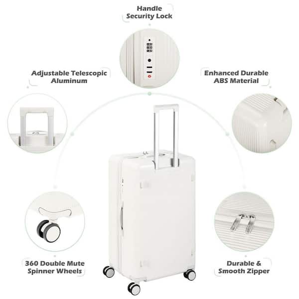 Reviews for HIKOLAYAE 3 Piece Ivory White ABS Hardside Spinner