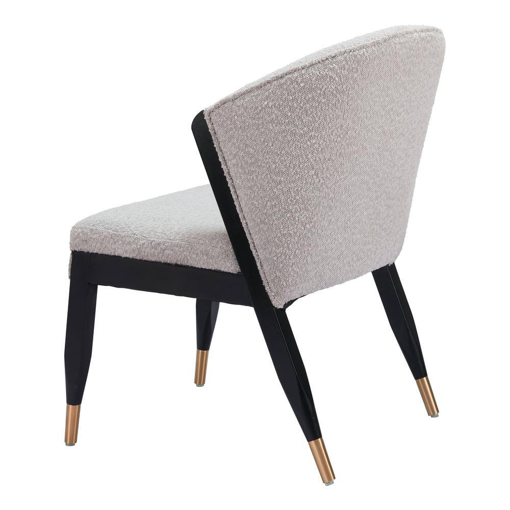 Misty Gray Upholstered Low Side Chair with Wood Frame