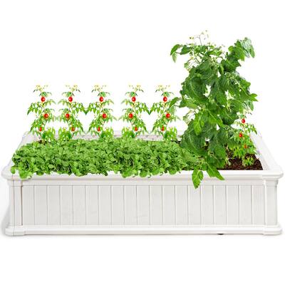 48 in, x 24 in. Brown Plastic Rectangle Plant Box Planter Raised Garden