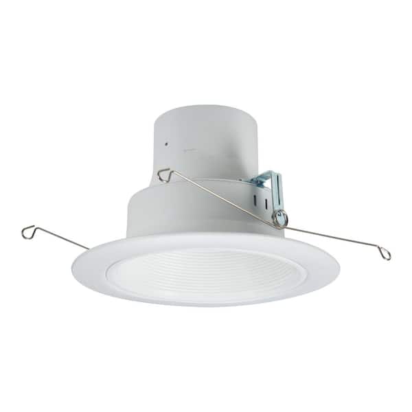 RL 5 in. and 6 in. White Integrated LED Recessed Light Retrofit Trim at 3000K Soft White, Deep Baffle for Low Glare