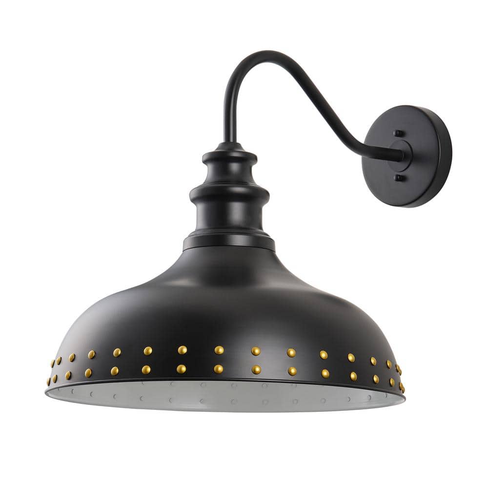 Outdoor 20.28 in. H Gooseneck Black Barn Sconce Light Farmhouse Exterior Ha