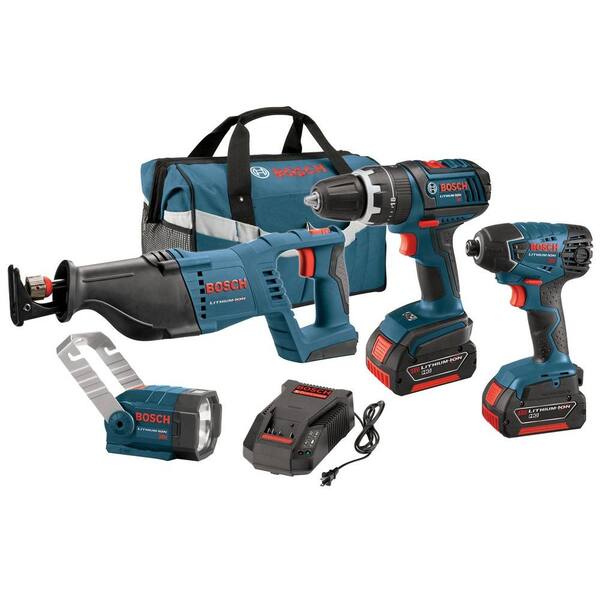 Bosch 18-Volt Lithium-Ion Cordless Power Tool Combo Kit (4-Tool)