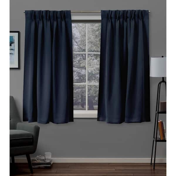 EXCLUSIVE HOME Sateen Silver Solid Woven Room Darkening Double Pinch Pleat  / Hidden Tab Curtain, 30 in. W x 84 in. L (Set of 2) EH8243-04 2-84P - The  Home Depot