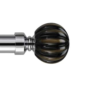 4 ft. Non-Telescoping 1-1/8 in. Single Curtain Rod with Rings in Chrome with Ceramic Ball Finial