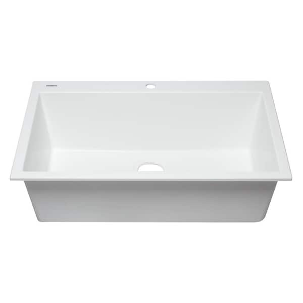 ALFI BRAND Drop-In Granite Composite 33 in. 1-Hole Single Bowl