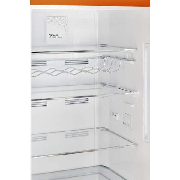 Unique Appliances Classic Retro 23.8 in 11.7 Cu. ft. Frost Free Retro Bottom Freezer Refrigerator Energy Star Orange Creamsicle