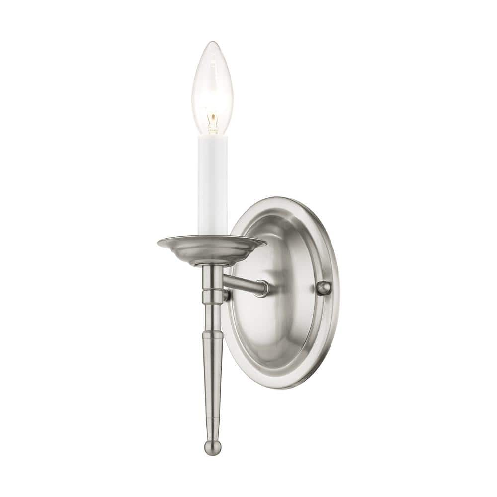 Williamsburgh Brushed Nickel 9.5" Traditional Wall Sconce