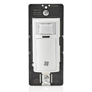 Decora In-Wall Humidity Sensor for Bathroom Exhaust Fan Control Switch, 1/4 HP, Residential Grade, Single Pole, White