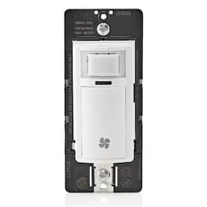 Decora In-Wall Humidity Sensor for Bathroom Exhaust Fan Control Switch, 1/4 HP, Residential Grade, Single Pole, White