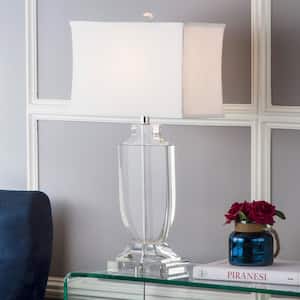 Deirdre 26 in. Clear Crystal Urn Table Lamp with White Shade