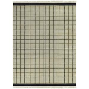 Raleigh Cream 5 ft. x 7 ft. Plaid Area Rug