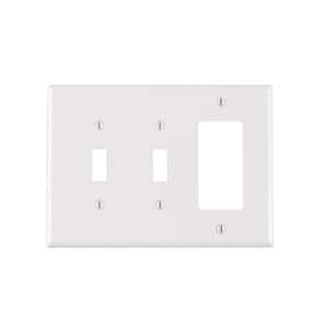 10 Piece Leviton 88047.0 3-Gang 1-Toggle 2-Duplex Device Combo Wallplate White 
