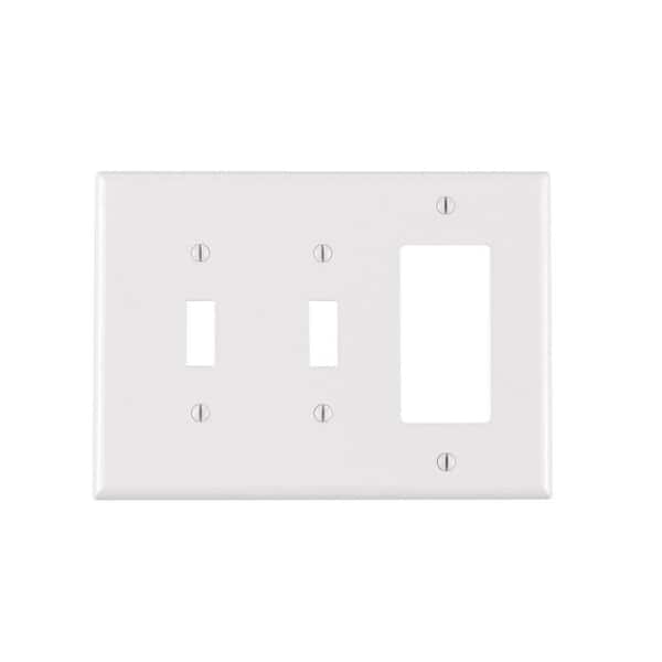 Leviton White 3-Gang 2-Toggle/1-Decorator/Rocker Wall Plate (1-Pack)