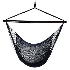 44 in. Polyester Rope Hanging Chair in Blue