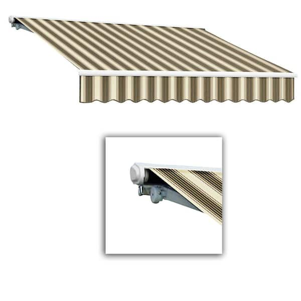 AWNTECH 20 ft. Galveston Semi-Cassette Right Motor with Remote Retractable Awning (120 in. Projection) in Brown/Tan Multi