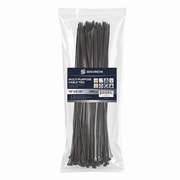 SEKUREON 18 in. Zip Ties Double Sided Toothed 100 lbs. Tensile